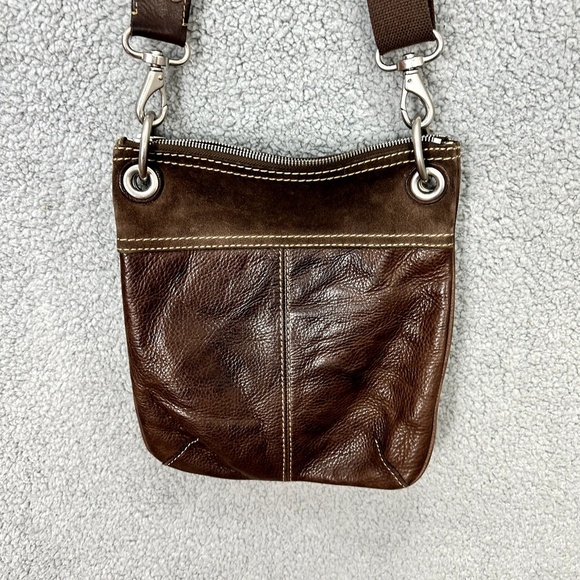 Fossil Crossbody Bag Women Brown Leather Suede Boho Utility Y2K Indie Hippie - Picture 9 of 14